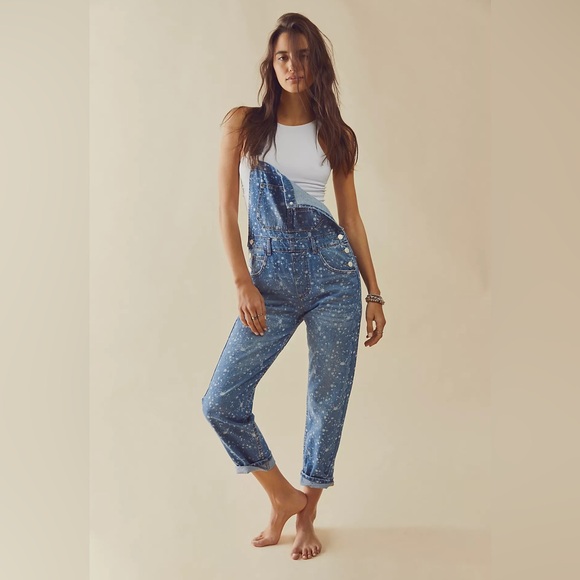 🎉LAST PIECE🎉Free People Ziggy Bleach Splatter Overalls